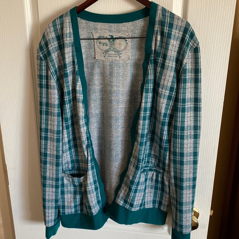 Charles & 1/2 plaid cardigan